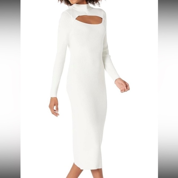 The Drop Women's Chantal Midi Bodycon Fitted Cutout Rib Dress NWT size XXS - Picture 4 of 10